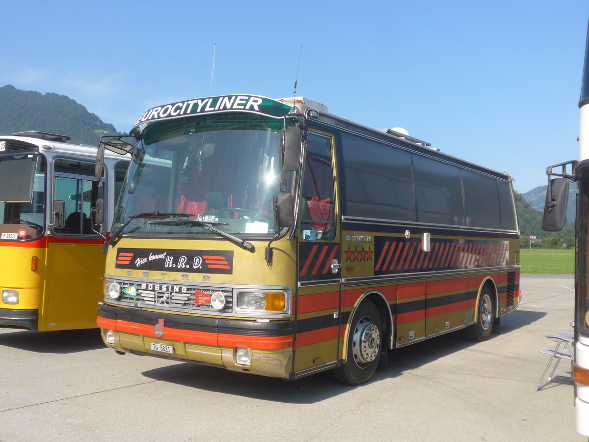 (227'394) - Dasen, Bischofszell - TG 8821 - Setra (ex Reichlin, Goldau) am 21. August 2021 in Interlaken, Flugplatz