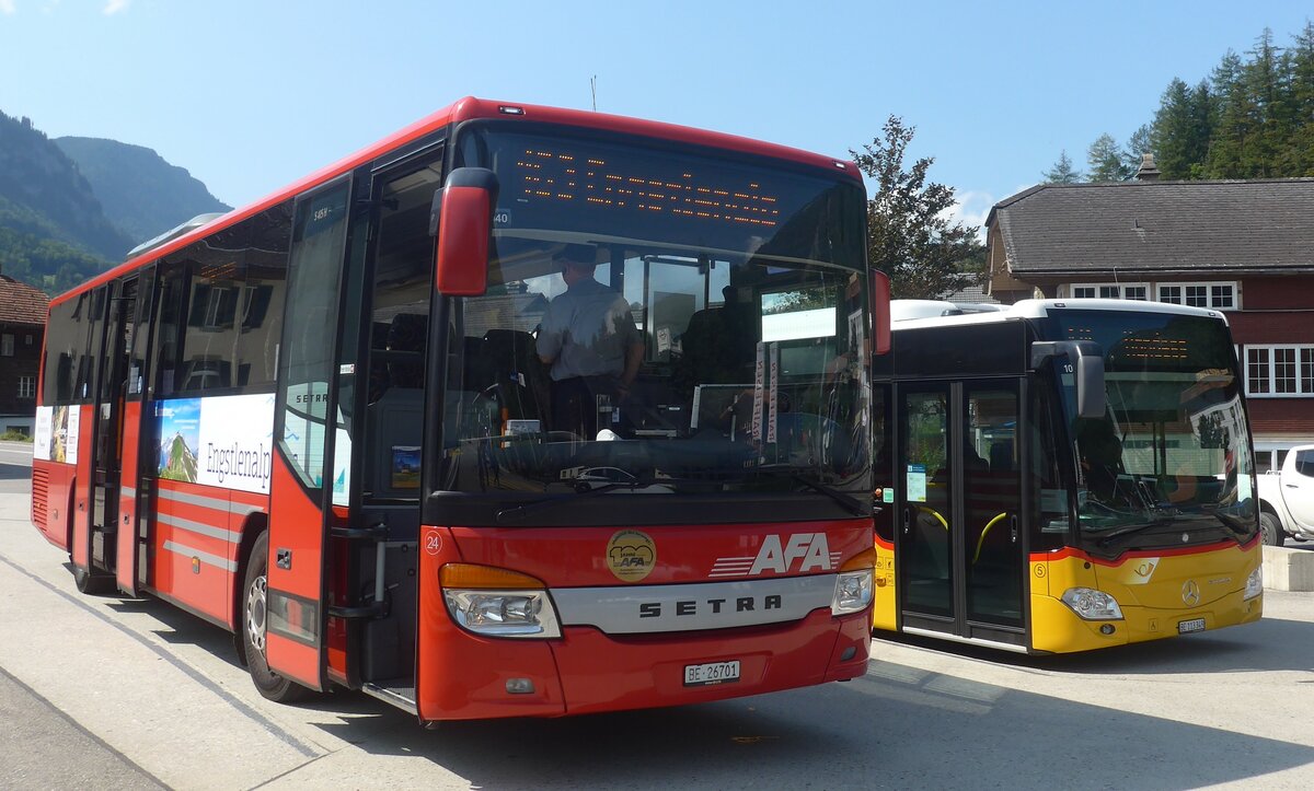 (227'468) - AFA Adelboden - Nr. 24/BE 26'701 - Setra am 21. August 2021 in Innertkirchen, Grimseltor (Einsatz: PostAuto fr Engstlenalp-Bus)