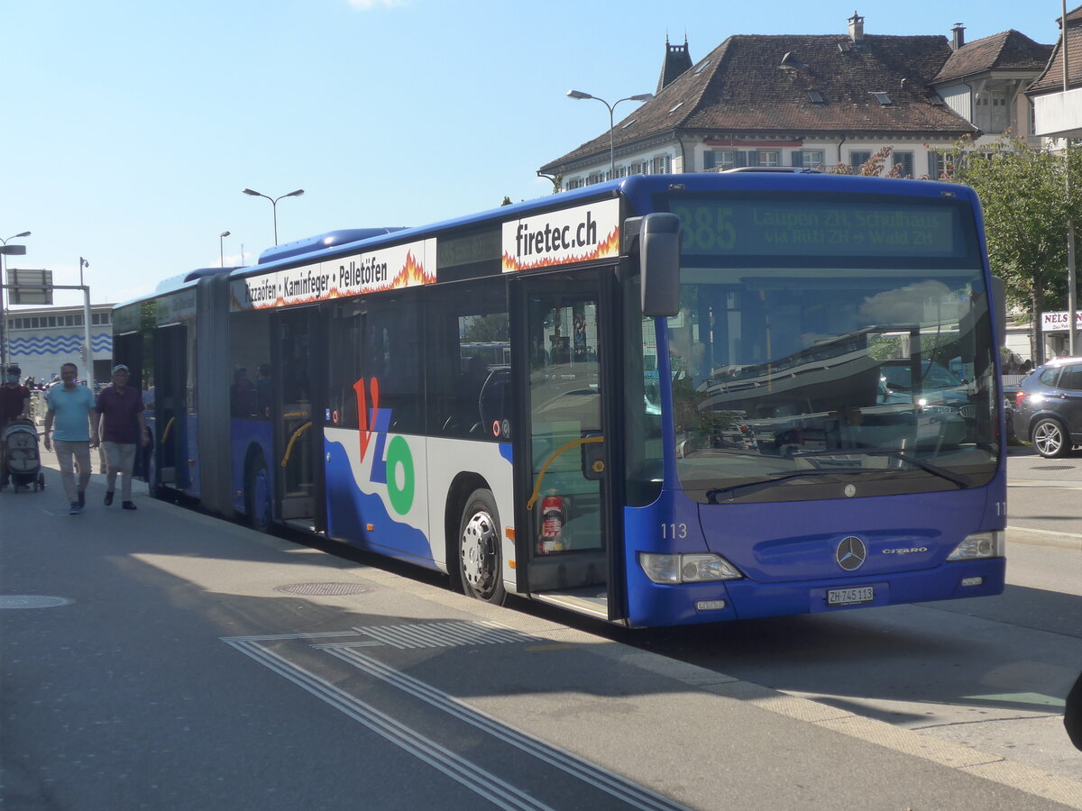 (227'789) - VZO Grningen - Nr. 113/ZH 745'113 - Mercedes am 4. September 2021 beim Bahnhof Rapperswil