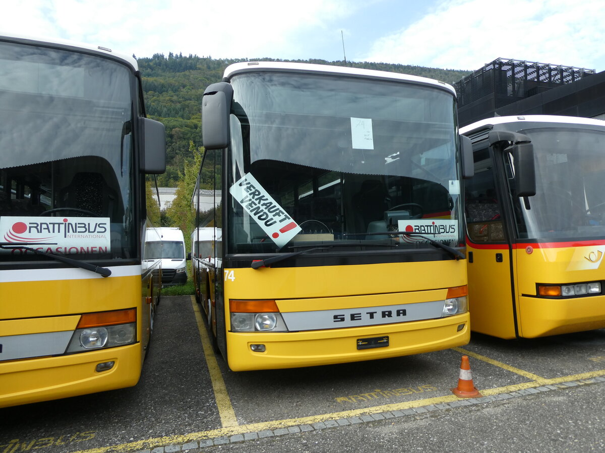 (228'296) - Rattinbus, Biel - Nr. 74 - Setra (ex PostAuto Wallis) am 25. September 2021 in Biel, Rattinbus