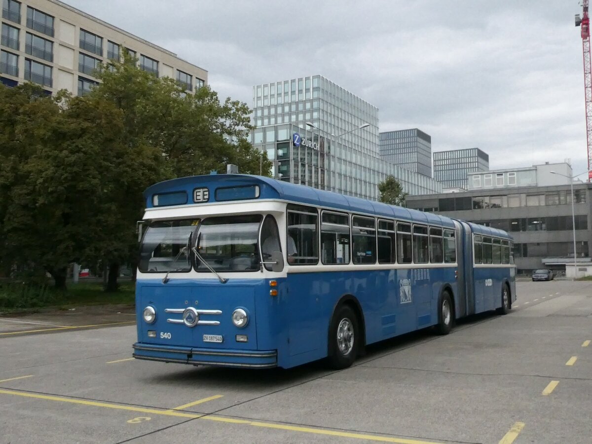 (228'339) - VBZ Zrich (TMZ) - Nr. 540/ZH 187'540 - Saurer/Saurer (ex Nr. 7540; ex Nr. 540) am 26. September 2021 in Zrich, Garage Hardau