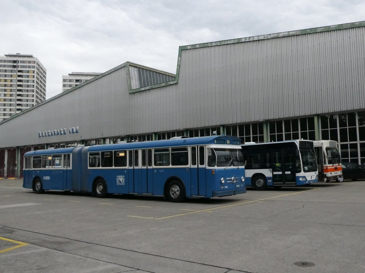 (228'341) - VBZ Zrich (TMZ) - NJr. 540/ZH 187'540 - Saurer/Saurer (ex Nr. 7540; ex Nr. 540) am 26. September 2021 in Zrich, Garage Hardau