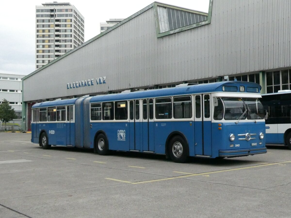 (228'342) - VBZ Zrich (TMZ) - Nr. 540/ZH 187'540 - Saurer/Saurer (ex Nr. 7540; ex Nr. 540) am 26. September 2021 in Zrich, Garage Hardau