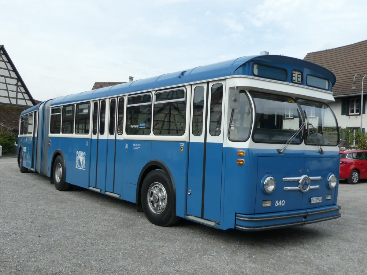 (228'353) - VBZ Zrich (TMZ) - Nr. 540/ZH 187'540 - Saurer/Saurer (ex Nr. 7540; ex Nr. 540) am 26. September 2021 in Marthalen, Gasthof zum Rssli