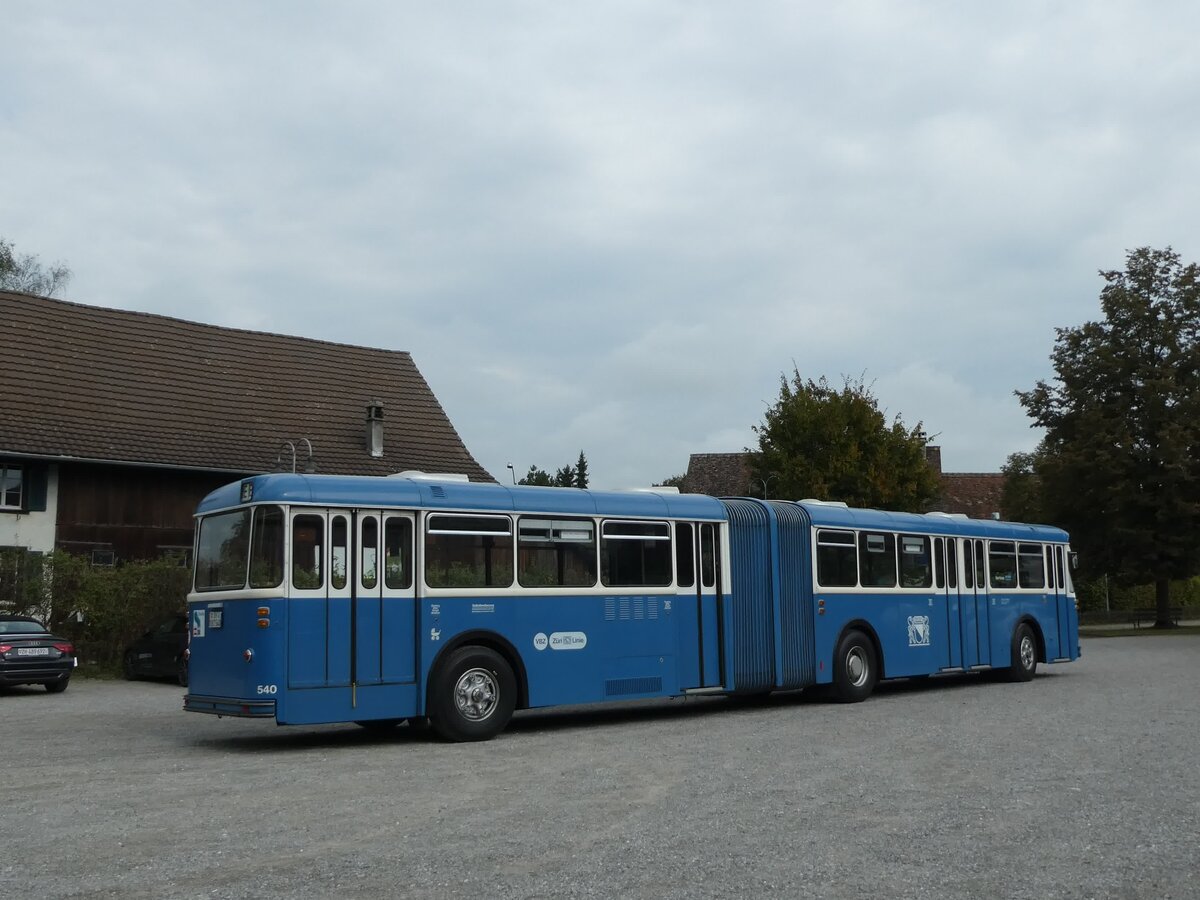 (228'356) - VBZ Zrich (TMZ) - Nr. 540/ZH 187'540 - Saurer/Saurer (ex Nr. 7540; ex Nr. 540) am 26. September 2021 in Marthalen, Gasthof zum Rssli