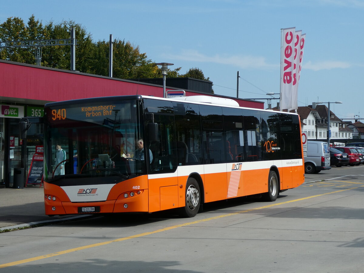 (228'453) - AOT Amriswil - Nr. 402/TG 231'399 - Neoplan (ex Nr. 6) am 27. September 2021 beim Bahnhof Amriswil