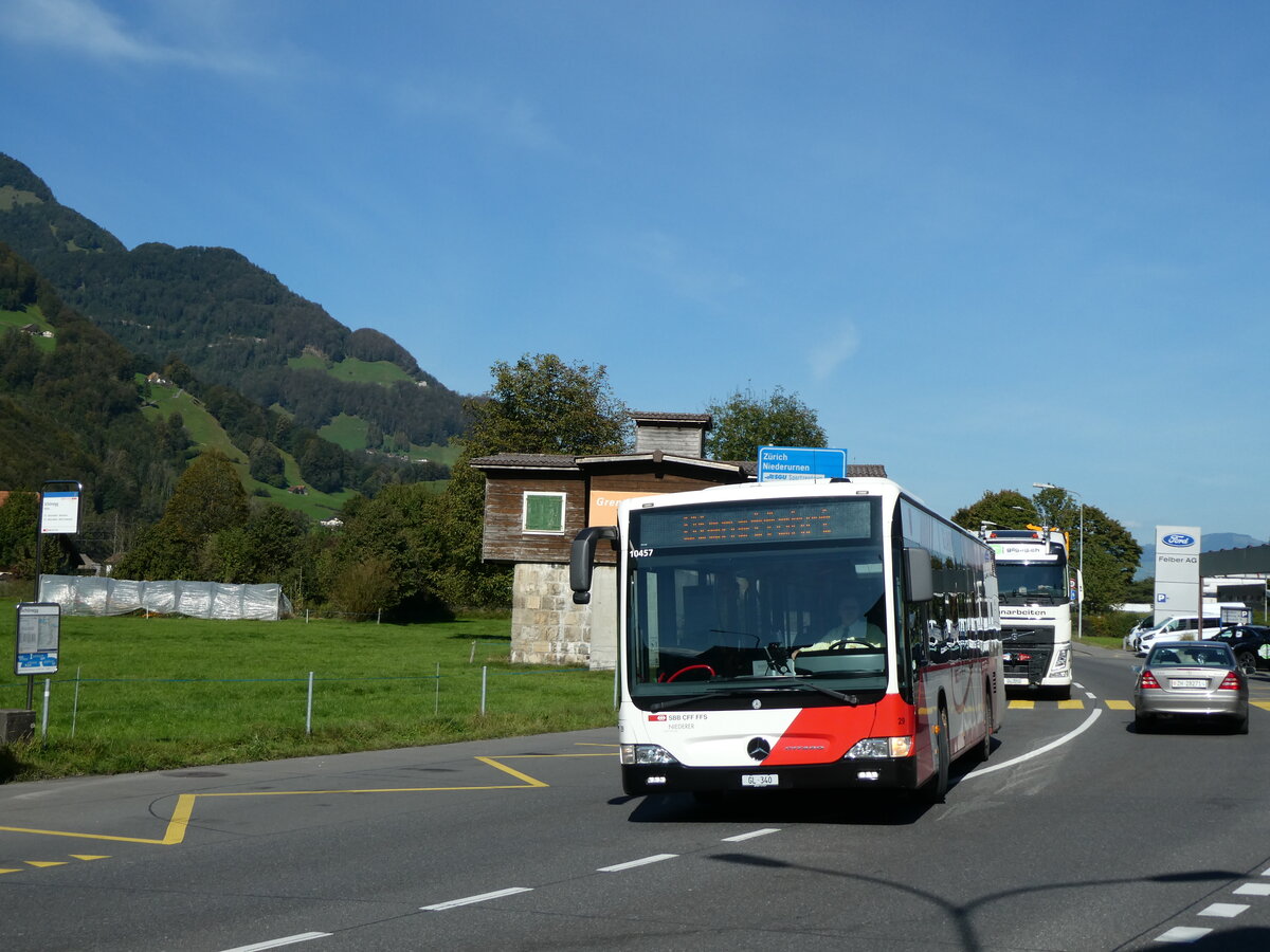 (228'571) - Niederer, Filzbach - Nr. 29/GL 340 - Mercedes am 2. Oktober 2021 in Nfels, Schnegg