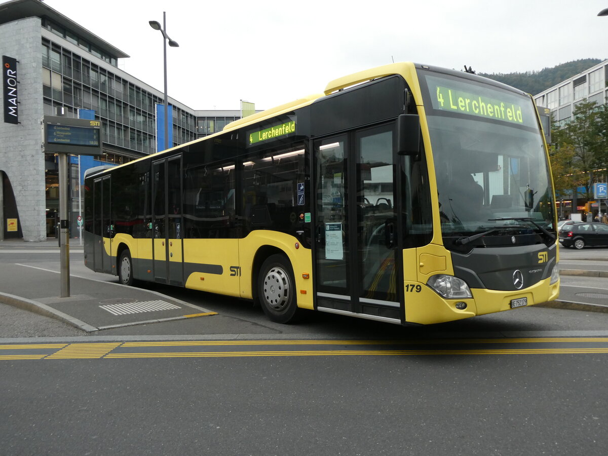 (228'746) - STI Thun - Nr. 179/BE 752'179 - Mercedes am 9. Oktober 2021 beim Bahnhof Thun