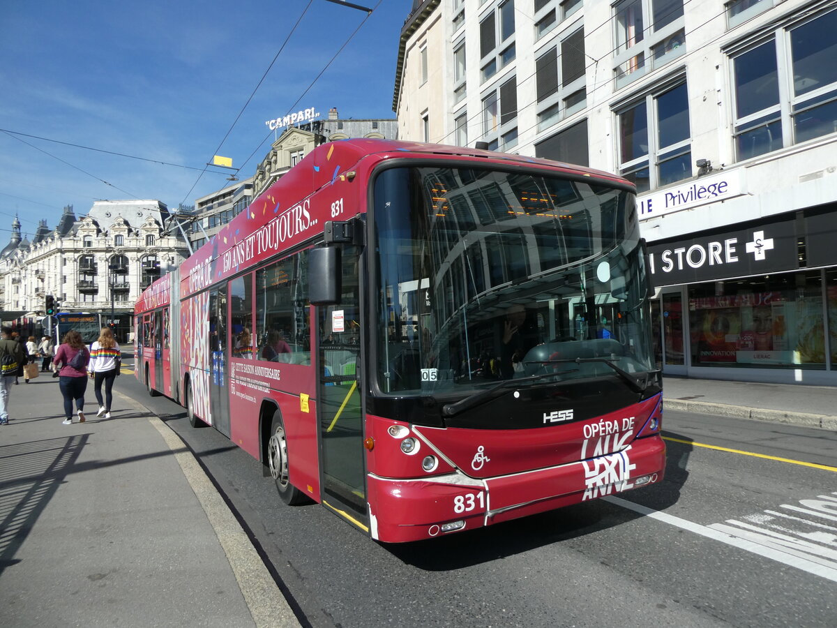 (228'852) - TL Lausanne - Nr. 831 - Hess/Hess Gelenktrolleybus am 11. Oktober 2021 in Lausanne, Bel-Air