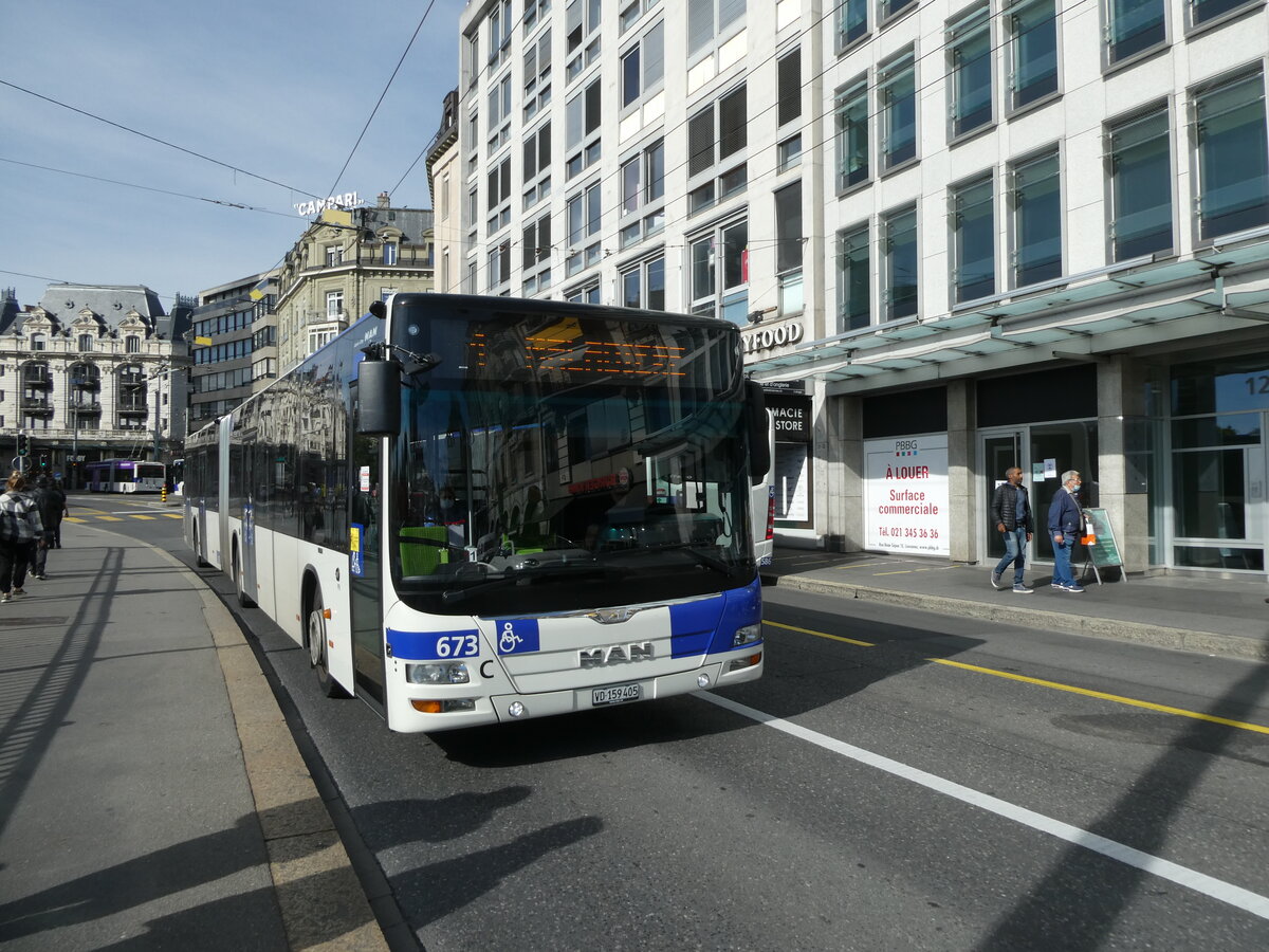 (228'904) - TL Lausanne - Nr. 673/VD 159'405 - MAN am 11. Oktober 2021 in Lausanne, Bel-Air