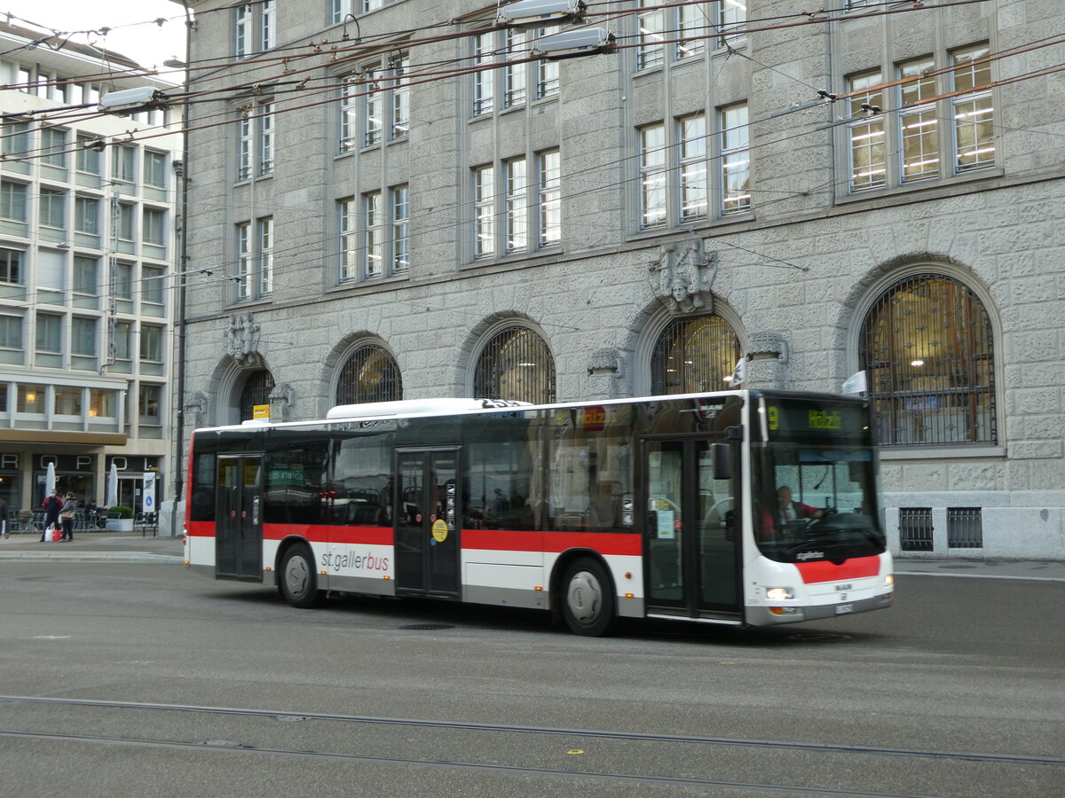 (229'058) - St. Gallerbus, St. Gallen - Nr. 259/SG 198'259 - MAN am 13. Oktober 2021 beim Bahnhof St. Gallen