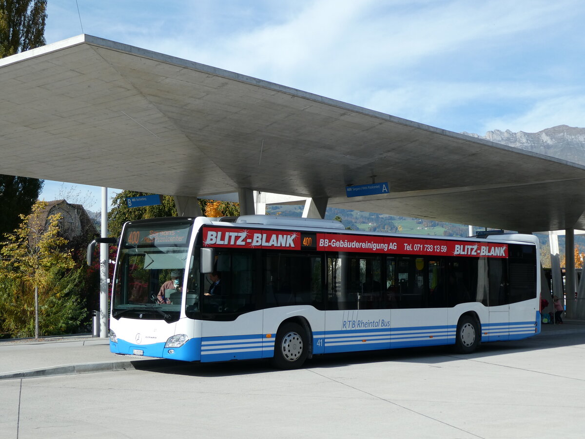 (229'514) - RTB Altsttten - Nr. 41/SG 335'059 - Mercedes am 20. Oktober 2021 beim Bahnhof Buchs