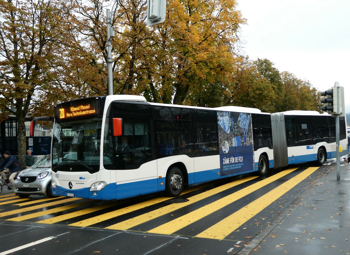 (229'683) - VBL Luzern - Nr. 163/LU 164'526 - Mercedes am 22. Oktober 2021 beim Bahnhof Luzern