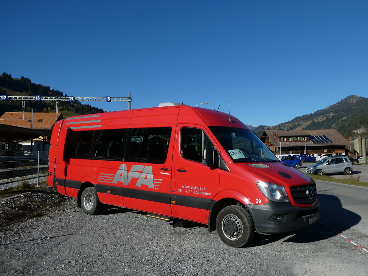 (229'866) - AFA Adelboden - Nr. 29/BE 173'525 - Mercedes am 24. Oktober 2021 beim Bahnhof Zweisimmen