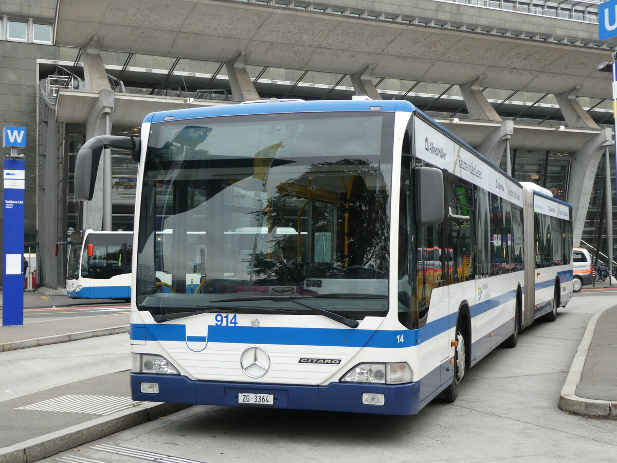 (229'896) - ZVB Zug - Nr. 14/ZG 3364 - Mercedes am 30. Oktober 2021 beim Bahnhof Luzern (Einsatz VBL Luzern Nr. 914)