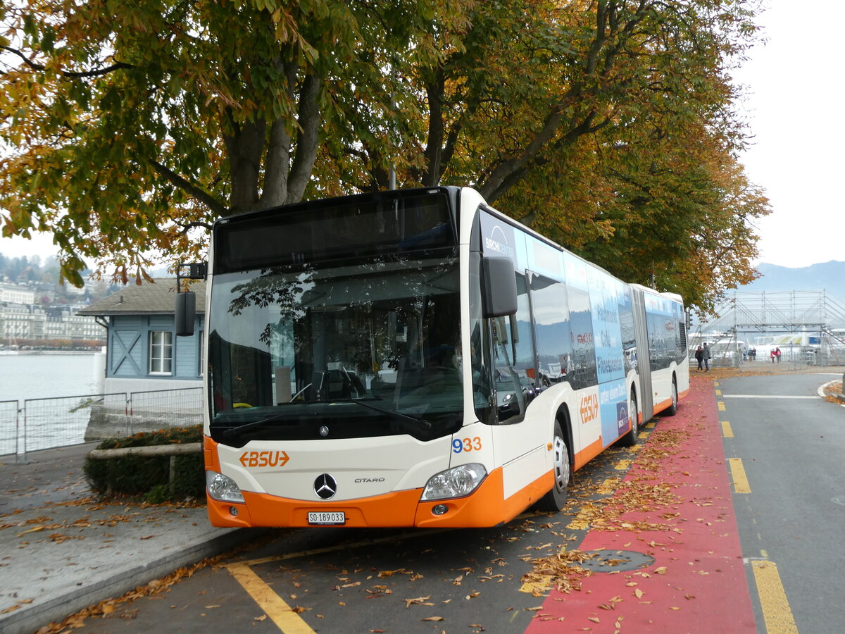 (229'900) - BSU Solothurn - Nr. 33/SO 189'033 - Mercedes am 30. Oktober 2021 beim Bahnhof Luzern (Einsatz VBL Luzern Nr. 933)