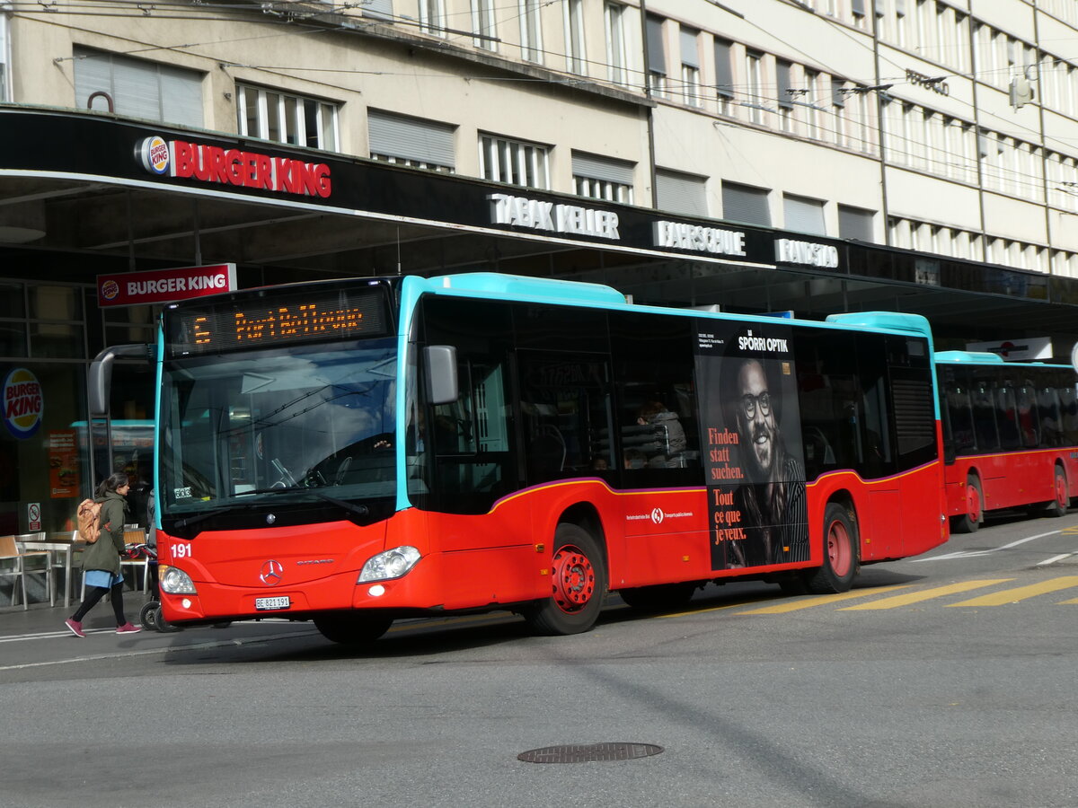 (230'120) - VB Biel - Nr. 191/BE 821'191 - Mercedes am 8. November 2021 beim Bahnhof Biel