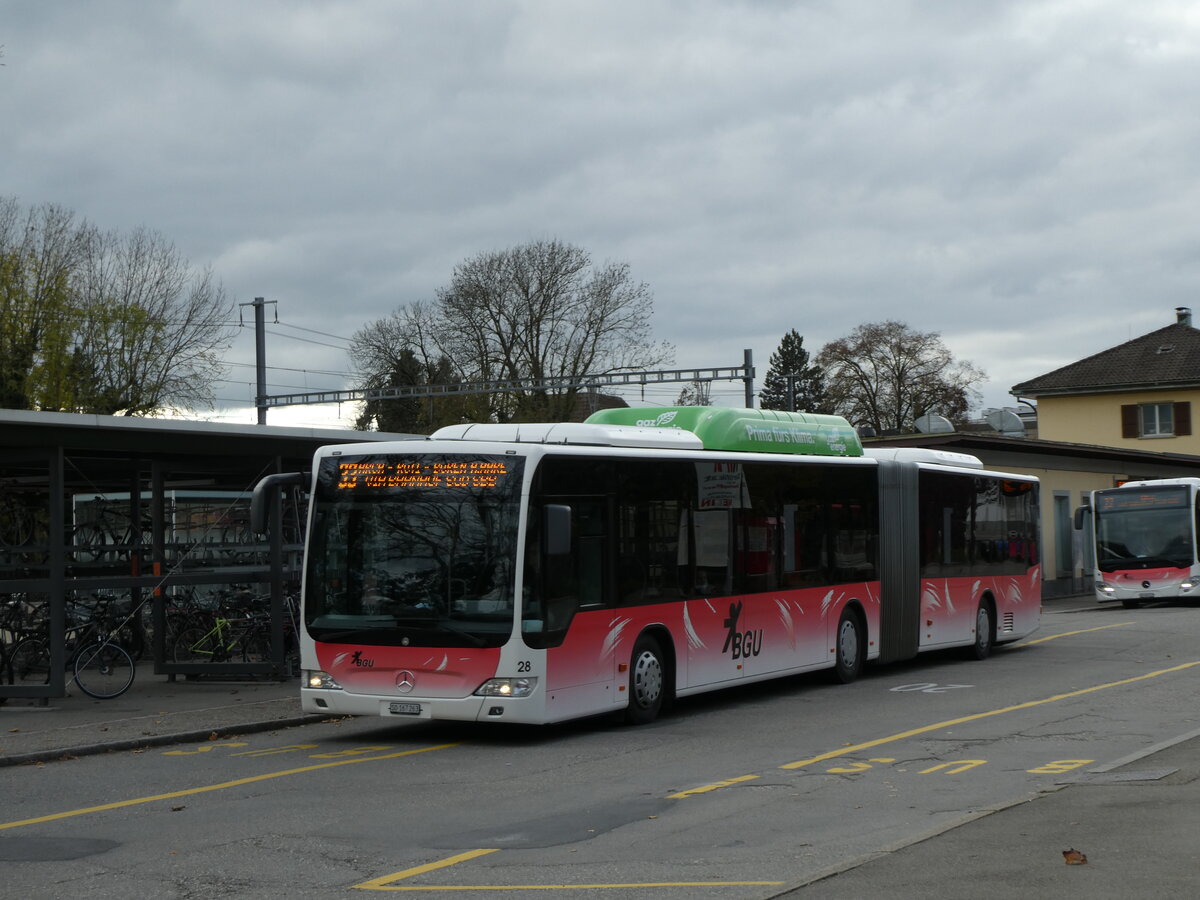 (230'157) - BGU Grenchen - Nr. 28/SO 167'263 - Mercedes am 8. November 2021 beim Bahnhof Grenchen Sd