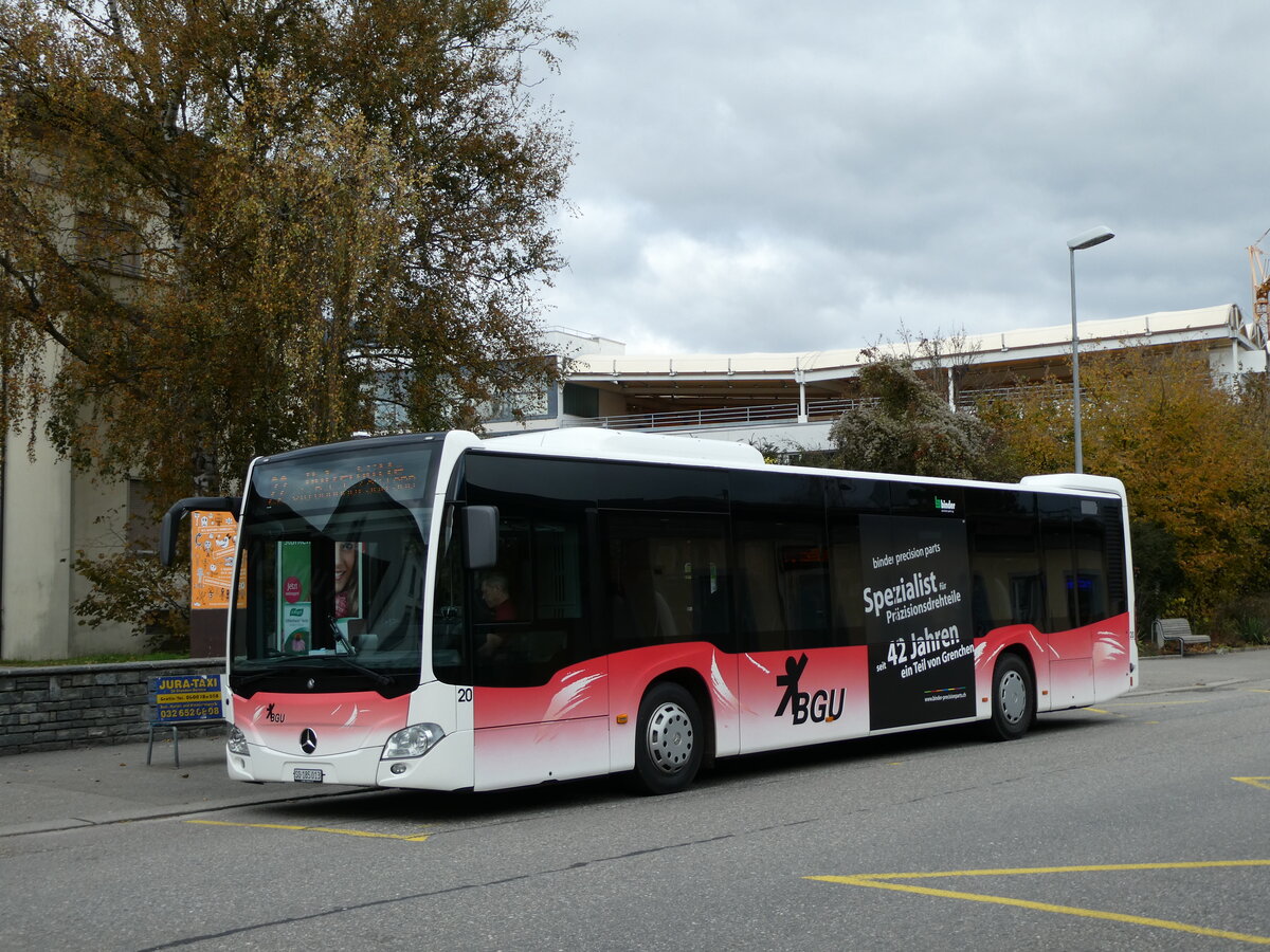 (230'165) - BGU Grenchen - Nr. 20/SO 185'013 - Mercedes am 8. November 2021 beim Bahnhof Grenchen Sd