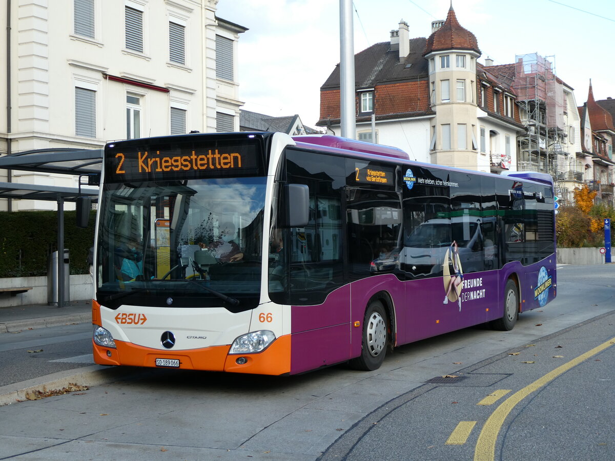 (230'182) - BSU Solothurn - Nr. 66/SO 189'066 - Mercedes am 8. November 2021 beim Hauptbahnhof Solothurn