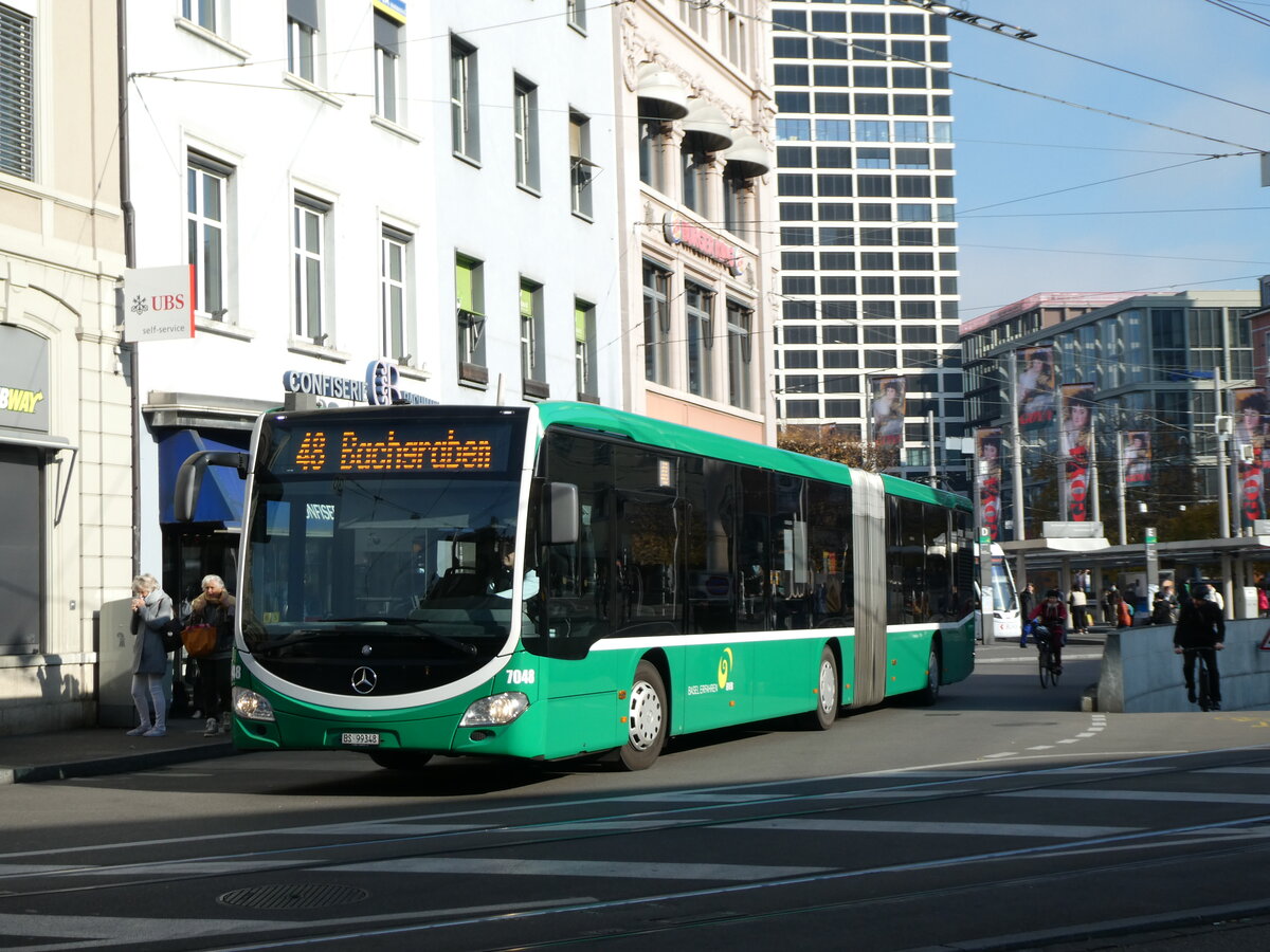 (230'227) - BVB Basel - Nr. 7048/BS 99'348 - Mercedes am 9. November 2021 beim Bahnhof Basel