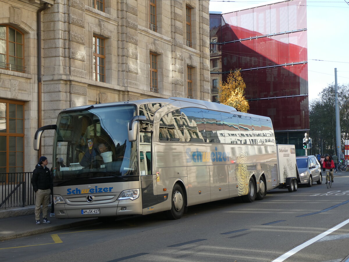 (230'237) - Aus Deutschland: Schweizer, Peiting - WM-SK 417 - Mercedes am 9. November 2021 beim Bahnhof Basel