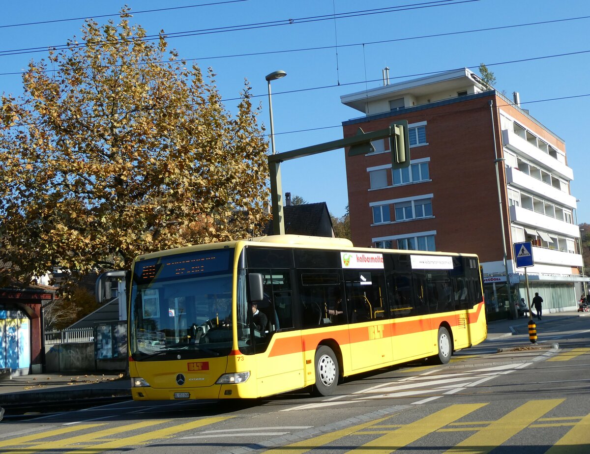 (230'261) - BLT Oberwil - Nr. 73/BL 153'268 - Mercedes am 9. November 2021 in Bottmingen, Schloss