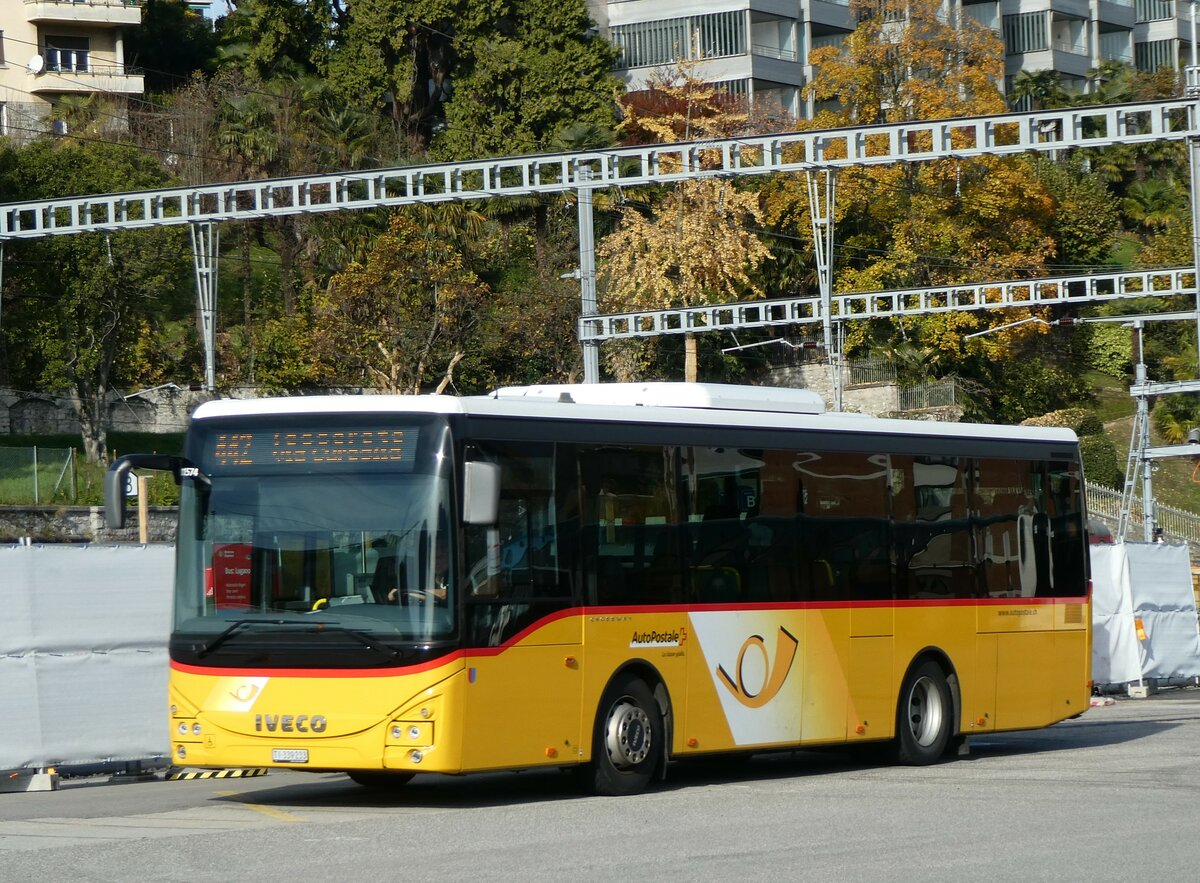 (230'321) - AutoPostale Ticino - TI 339'233 - Iveco am 10. November 2021 beim Bahnhof Lugano