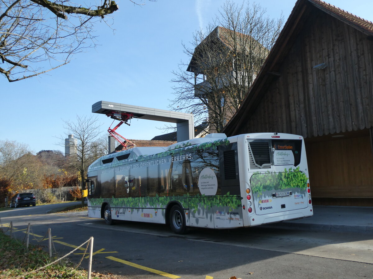 (230'491) - RVBW Wettingen - Nr. 40/AG 533'783 - Scania am 11. November 2021 in Baden, Baldegg