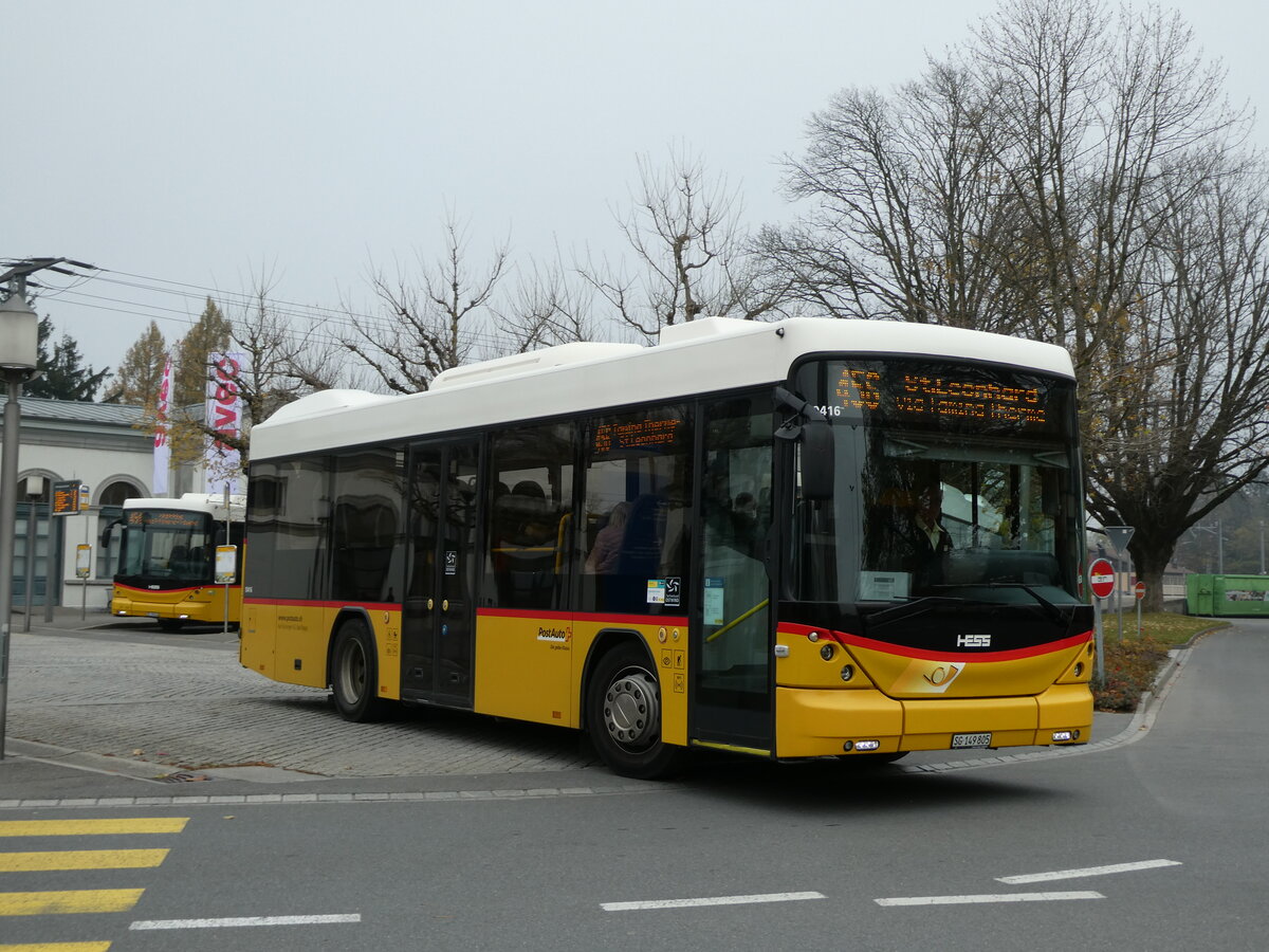 (230'547) - Gessinger, Bad Ragaz - SG 149'805 - Scania/Hess am 12. November 2021 beim Bahnhof Bad Ragaz