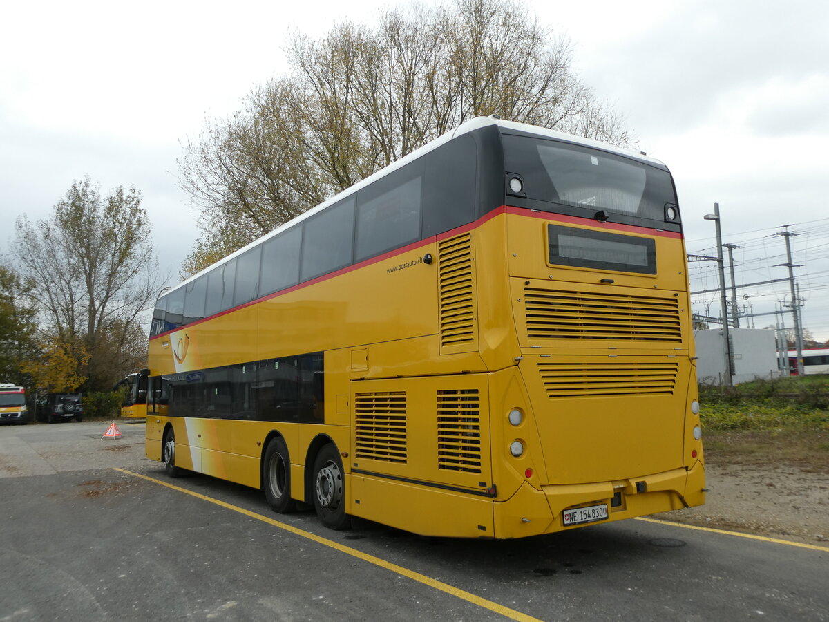 (230'657) - PostAuto Ostschweiz - NE 154'830 - Alexander Dennis (ex SG 445'309) am 13. November 2021 in Yverdon, Garage (Einsatz CarPostal)