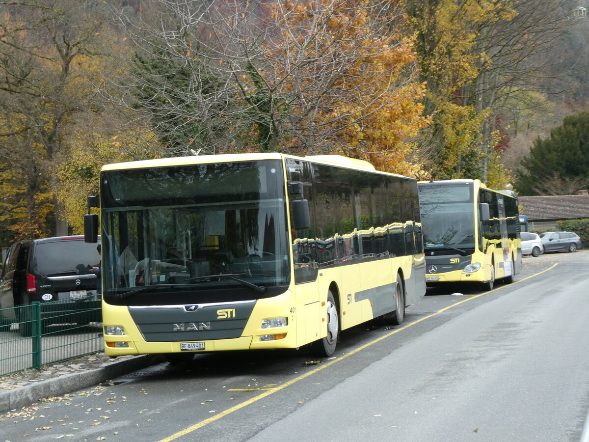 (230'900) - STI Thun - Nr. 401/BE 849'401 - MAN am 22. November 2021 bei der Schifflndte Thun