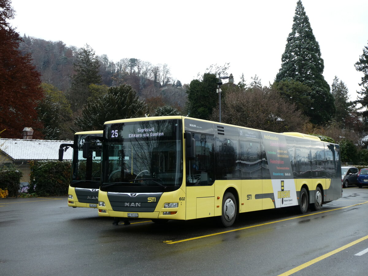 (230'995) - STI Thun - Nr. 602/BE 865'602 - MAN am 28. November 2021 bei der Schifflndte Thun