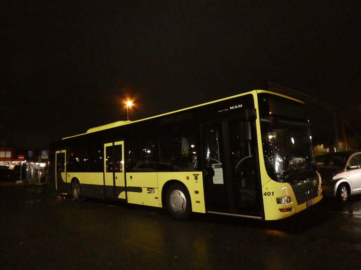 (231'081) - STI Thun - Nr. 401/BE 849'401 - MAN am 10. Dezember 2021 in Thun, CarTerminal