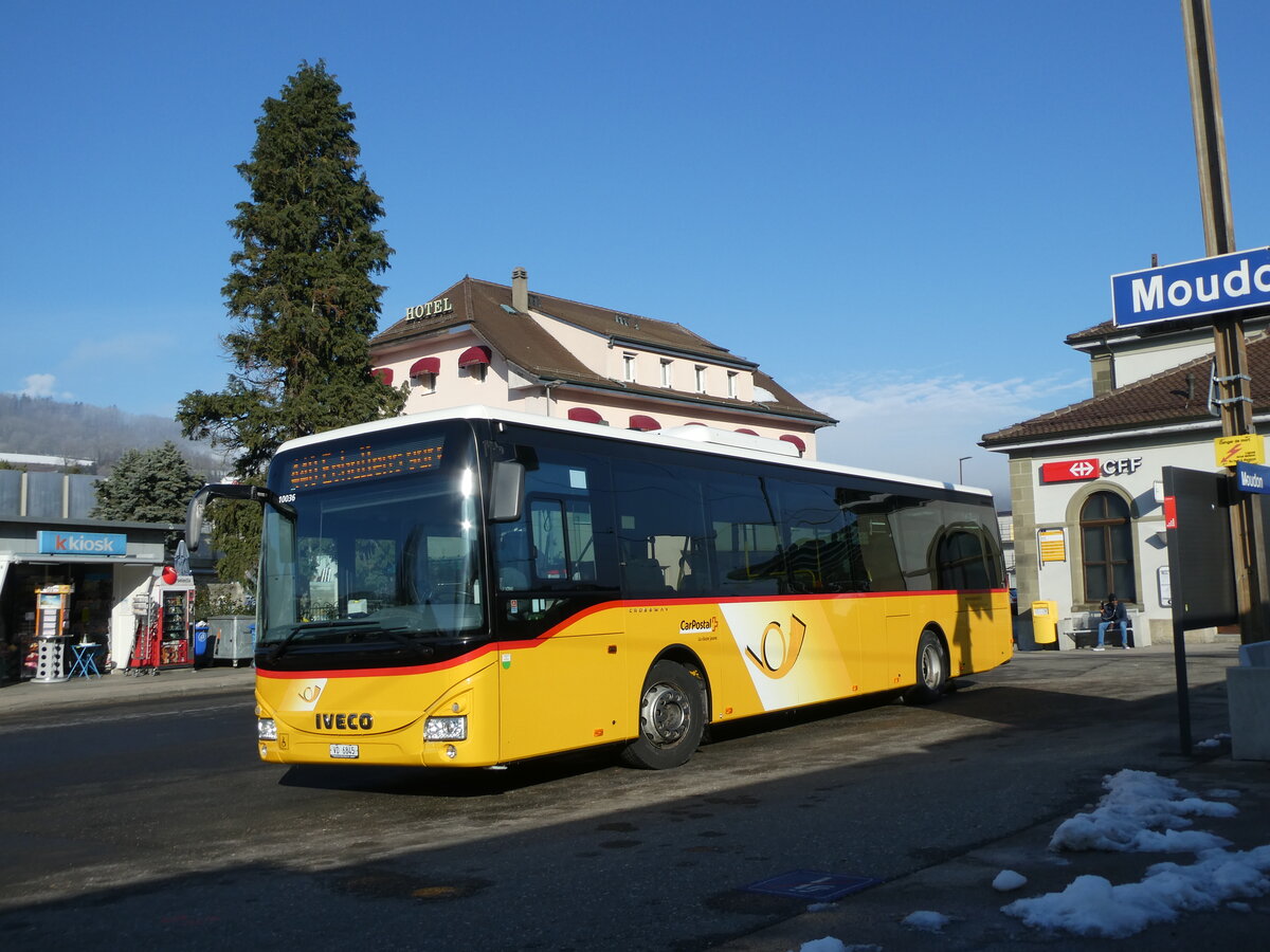 (231'255) - Faucherre, Moudon - VD 6845 - Iveco am 14. Dezember 2021 beim Bahnhof Moudon