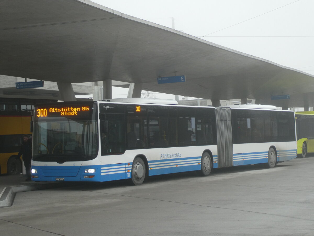 (231'299) - RTB Altsttten - Nr. 10/SG 348'634 - MAN am 15. Dezember 2021 beim Bahnhof Buchs