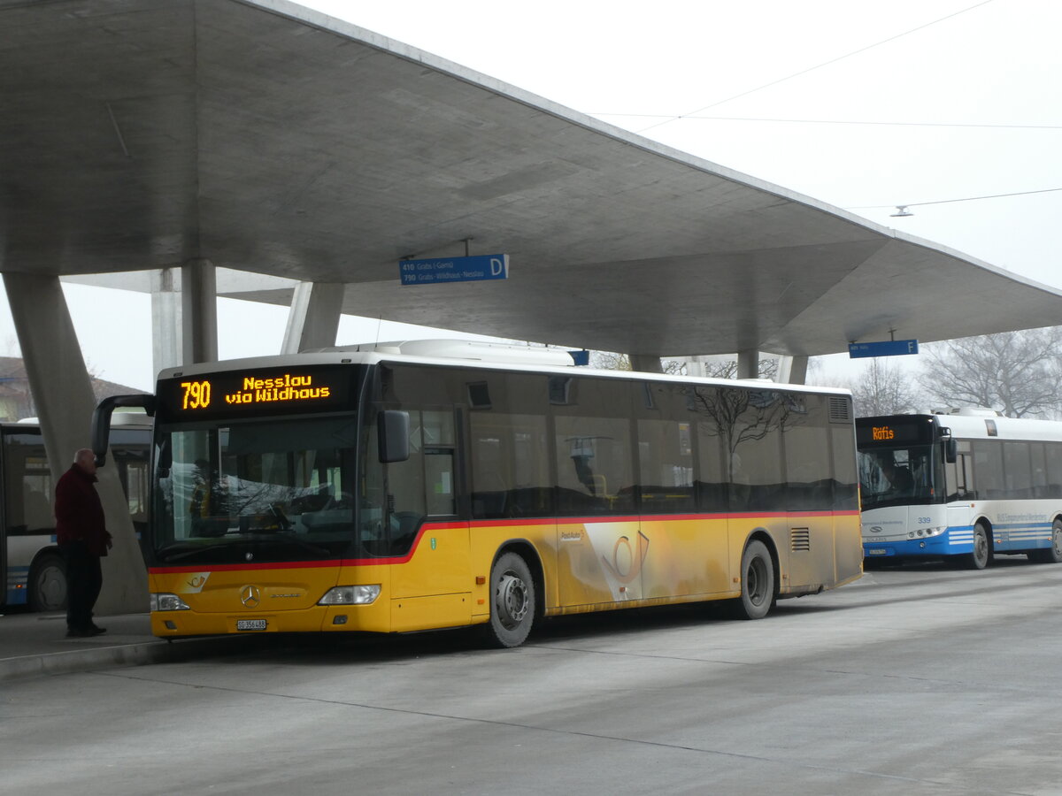 (231'341) - PostAuto Ostschweiz - SG 356'488 - Mercedes (ex Schmidt, Oberbren) am 15. Dezember 2021 beim Bahnhof Buchs