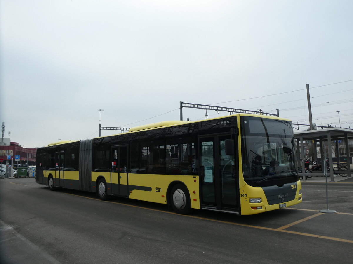 (232'096) - STI Thun - Nr. 141/BE 801'141 - MAN am 19. Januar 2022 in Thun, CarTerminal