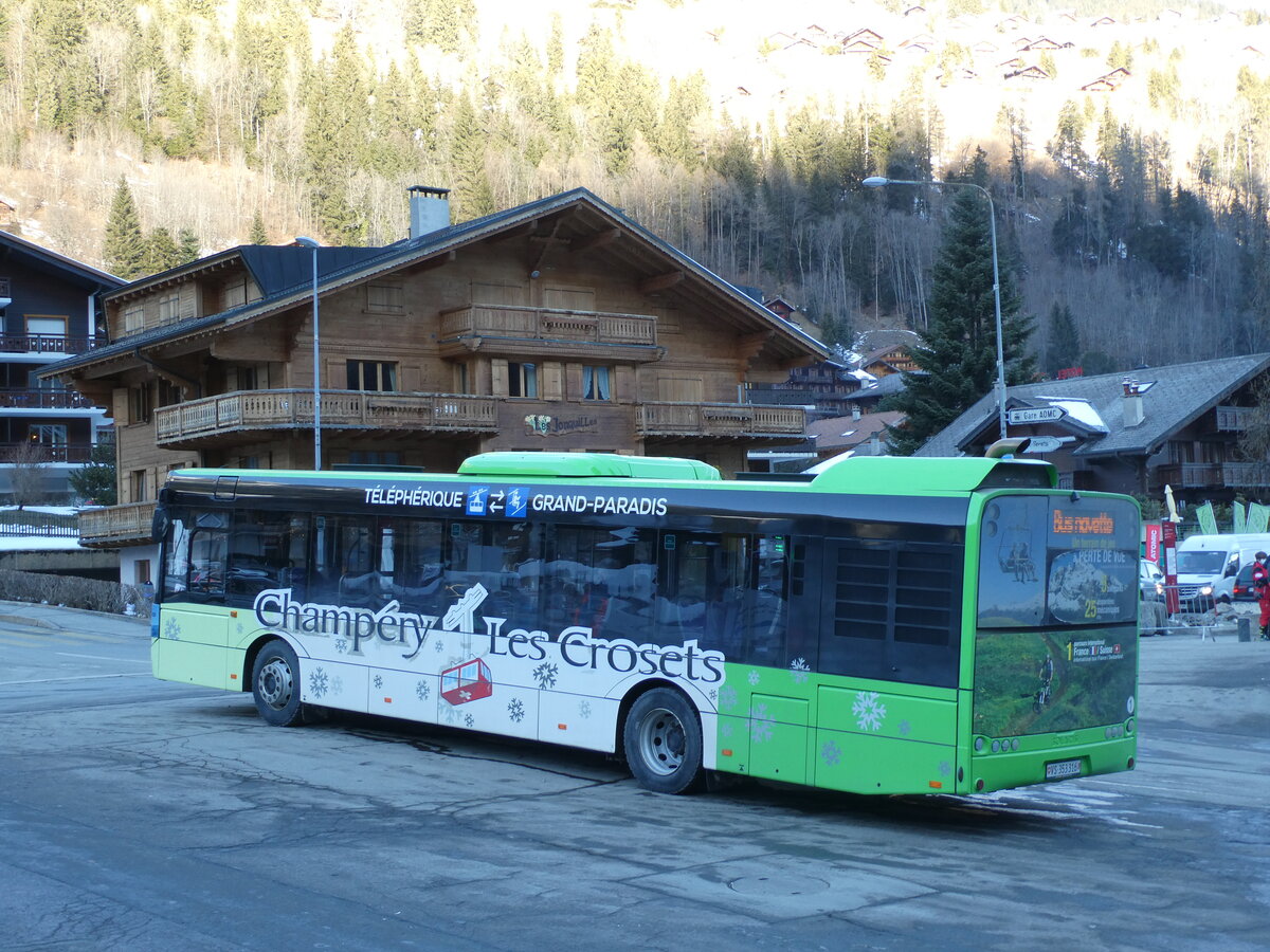 (232'449) - TPC Aigle - Nr. 450/VS 353'316 - Solaris (ex Nr. 17) am 29. Januar 2022 beim Bahnhof Champry