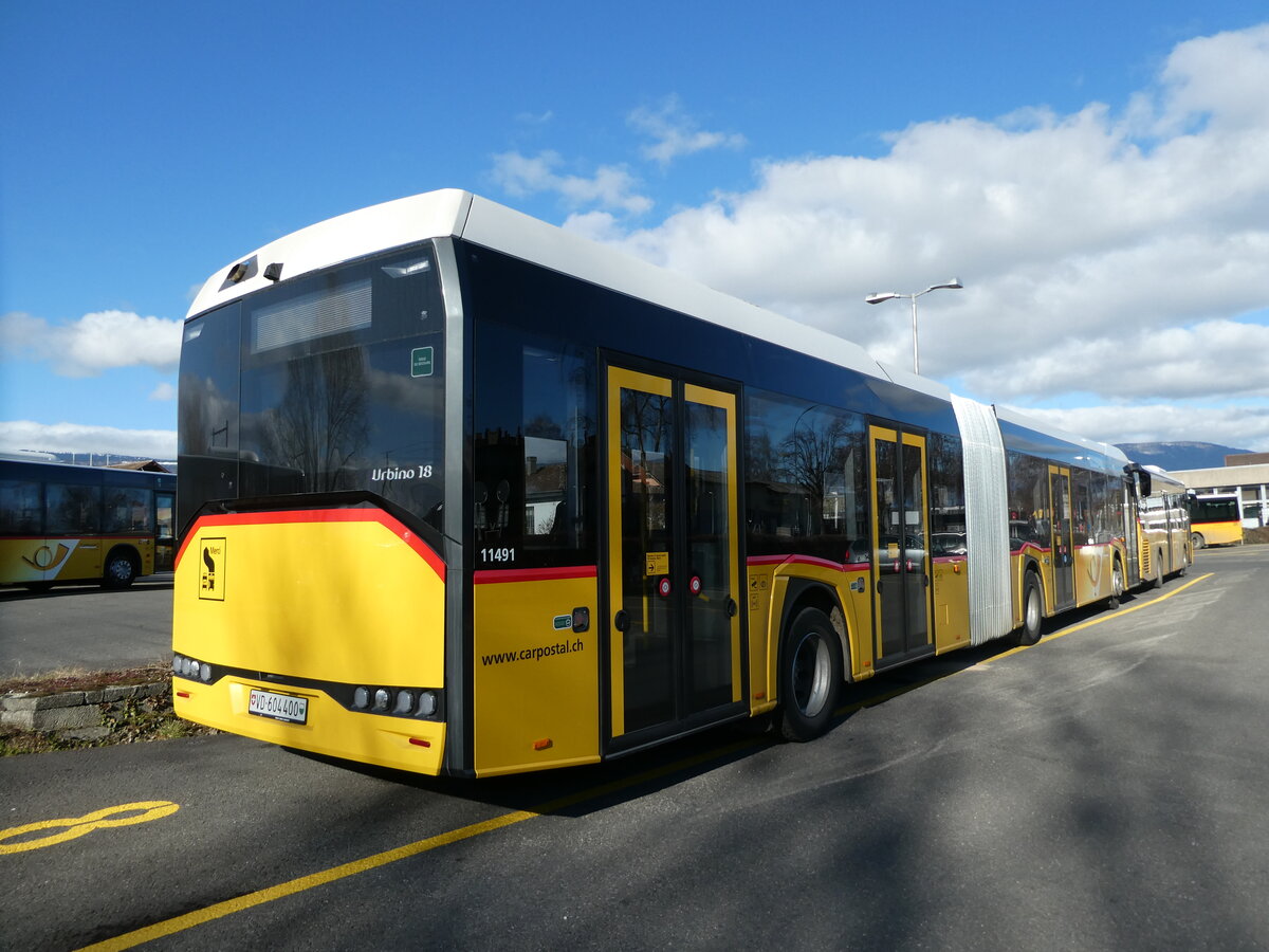 (232'530) - CarPostal Ouest - VD 604'400 - Solaris am 30. Januar 2022 in Yverdon, Garage