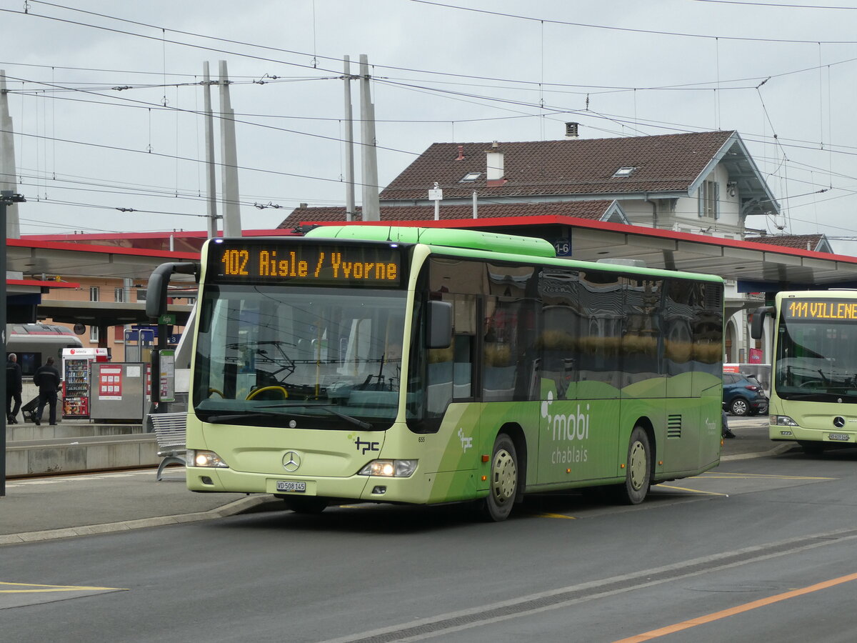 (232'582) - TPC Aigle - Nr. 655/VD 508'145 - Mercedes (ex RBA Augsburg/D) am 31. Januar 2022 beim Bahnhof Aigle