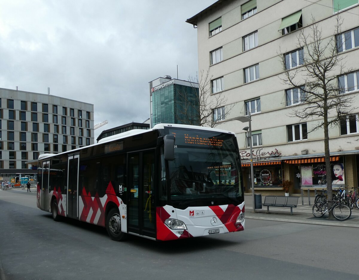 (232'671) - CarPostal Ouest - JU 43'871 - Mercedes am 6. Februar 2022 beim Bahnhof Delmont