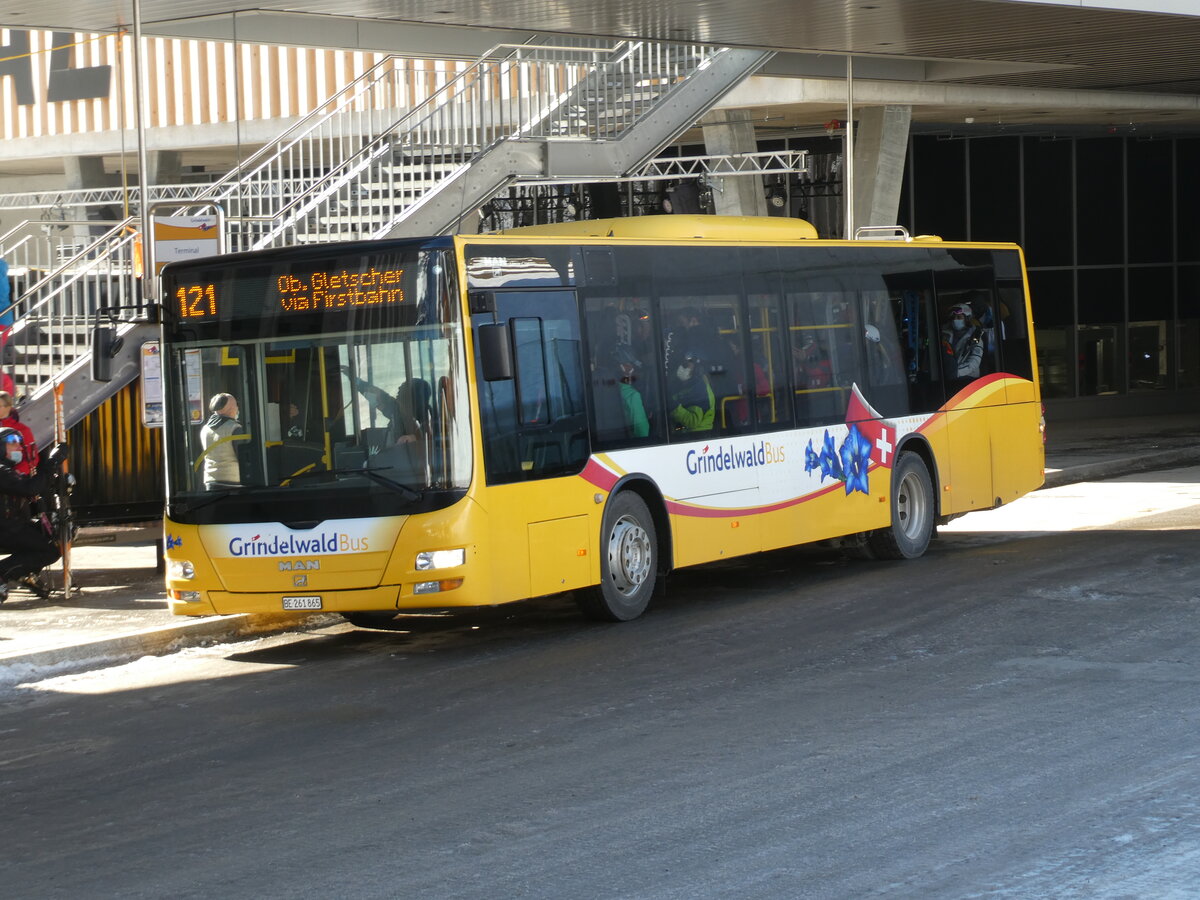 (232'864) - Grindelwaldbus, Grindelwald - Nr. 11/BE 261'865 - MAN/Gppel am 13. Februar 2022 in Grindelwald, Terminal