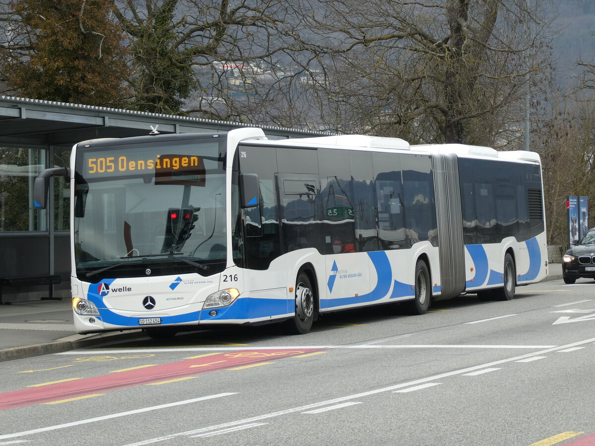 (232'933) - BOGG Wangen b.O. - Nr. 216/SO 112'454 - Mercedes am 14. Februar 2022 beim Bahnhof Olten