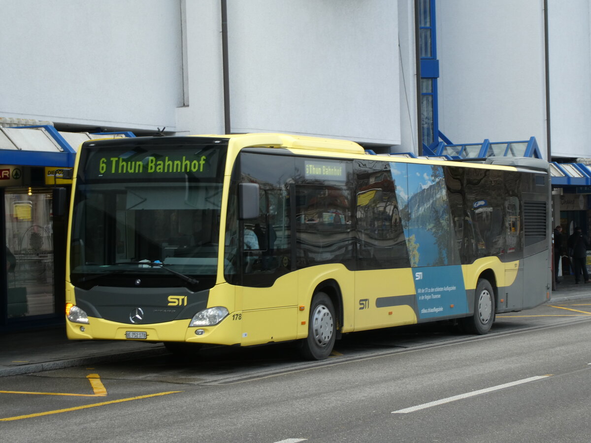 (233'076) - STI Thun - Nr. 178/BE 752'178 - Mercedes am 22. Februar 2022 in Thun, Postbrcke