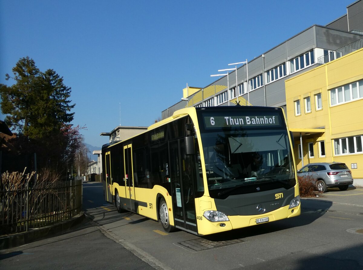 (233'386) - STI Thun - Nr. 408/BE 836'408 - Mercedes am 6. Mrz 2022 in Thun, Mittlere Strasse