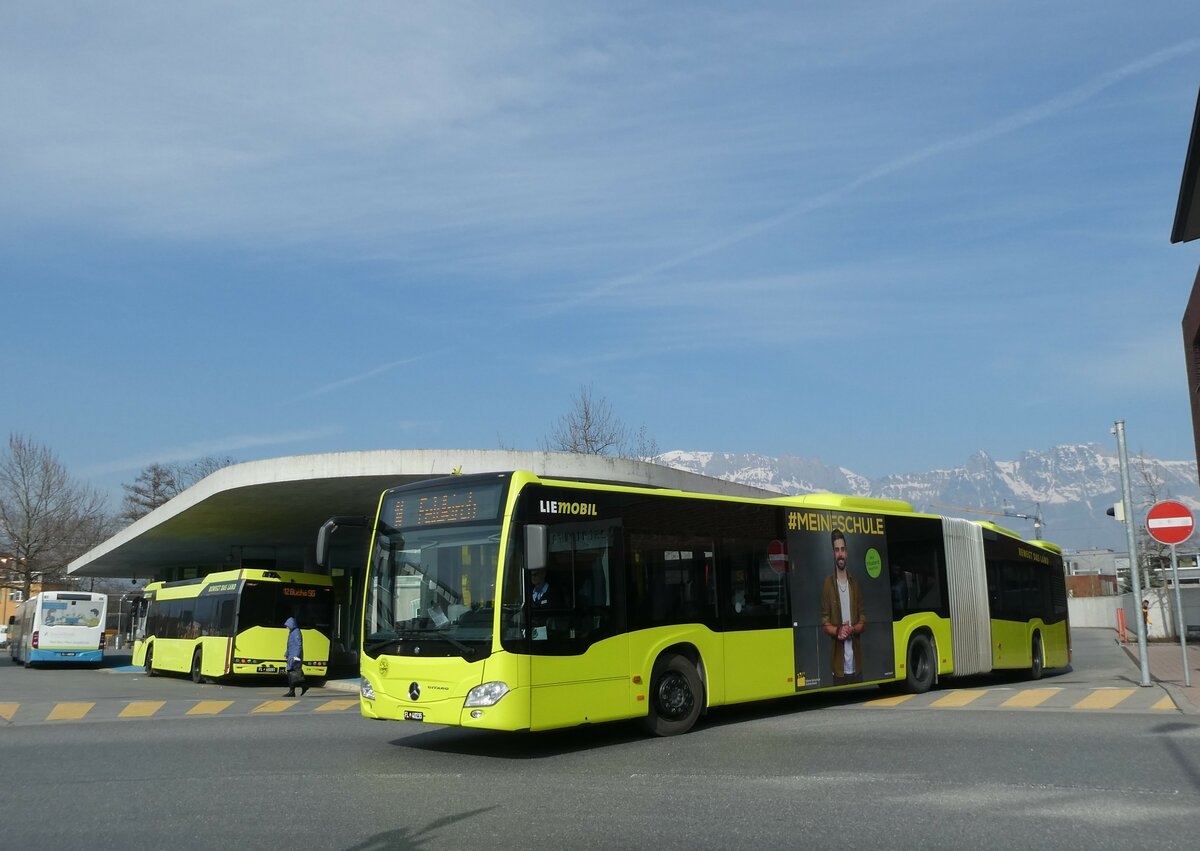 (233'533) - BOS PS Anstalt, Vaduz - Nr. 593/FL 40'235 - Mercedes (ex PLA Vaduz Nr. 59) am 8. Mrz 2022 beim Bahnhof Schaan