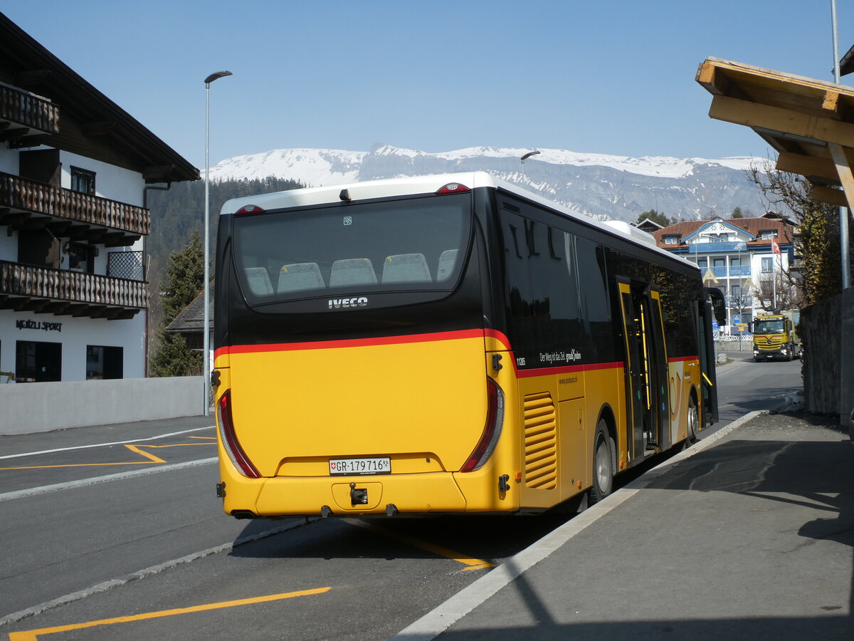 (233'778) - PostAuto Graubnden - GR 179'716 - Iveco am 11. Mrz 2022 in Laax, Post (prov. Haltestelle)