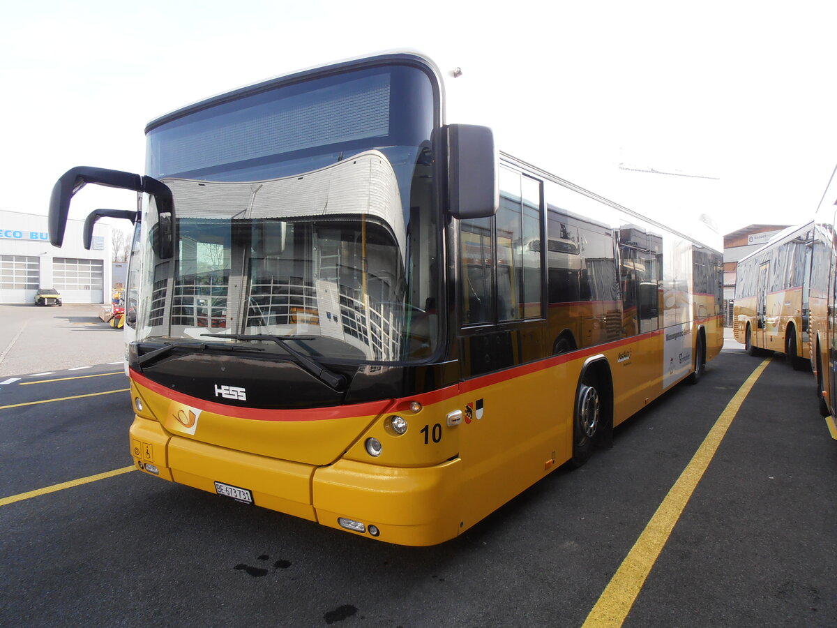 (233'852) - PostAuto Bern - Nr. 10/BE 673'731 - Hess (ex Klopfstein, Laupen Nr. 10) am 12. Mrz 2022 in Kerzers, Interbus