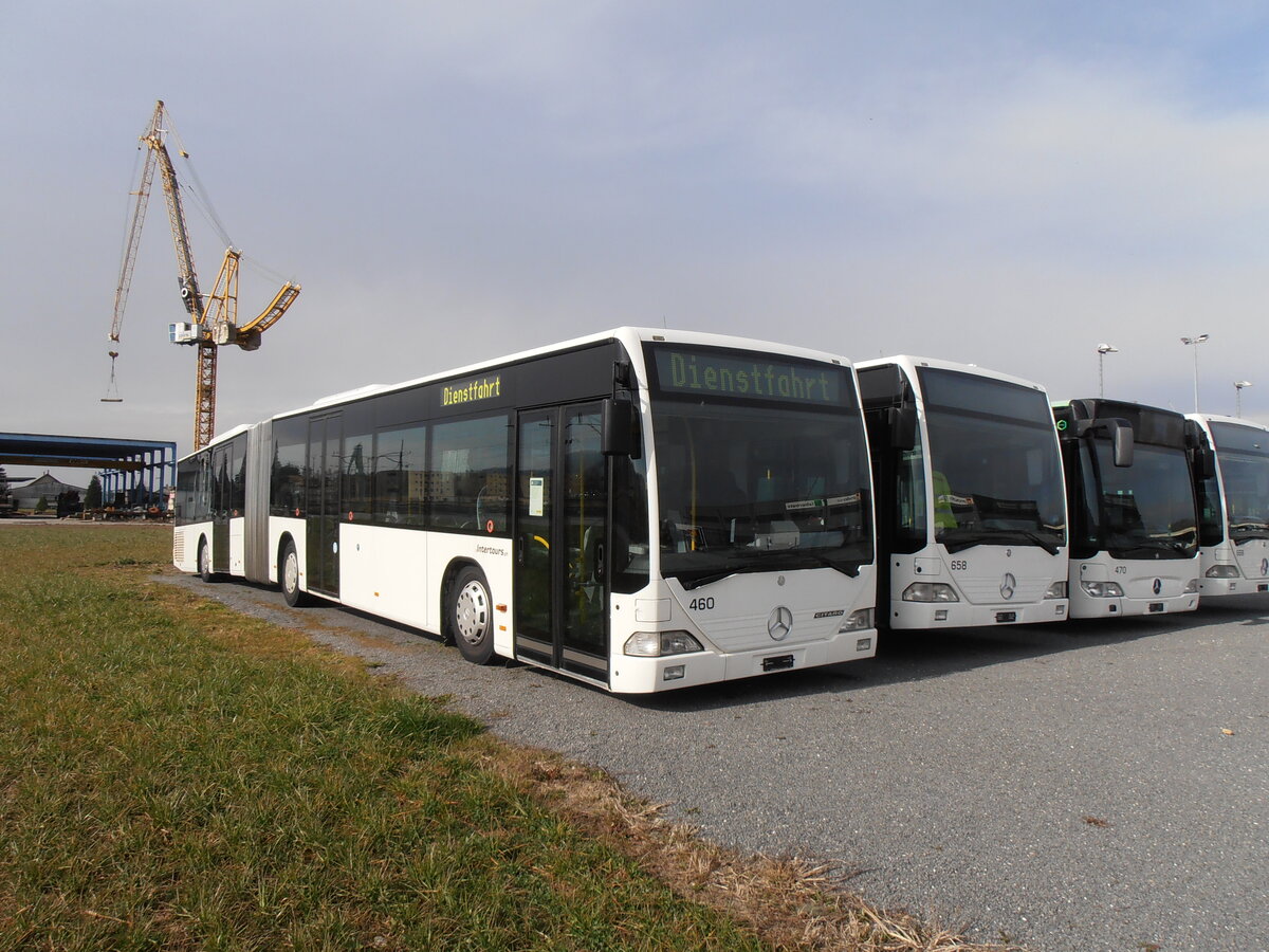 (233'875) - Intertours, Domdidier - Nr. 460 - Mercedes (ex Nr. 204; ex Nr. 1; ex ARAG Ruswil; ex Schneider, Ermenswil Nr. 7) am 13. Mrz 2022 in Domdidier, Garage